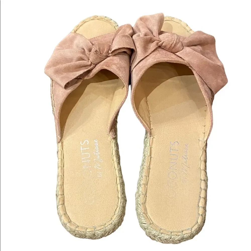 Coconuts Mauve Suede like material espadrille sandals Womens Size 9
